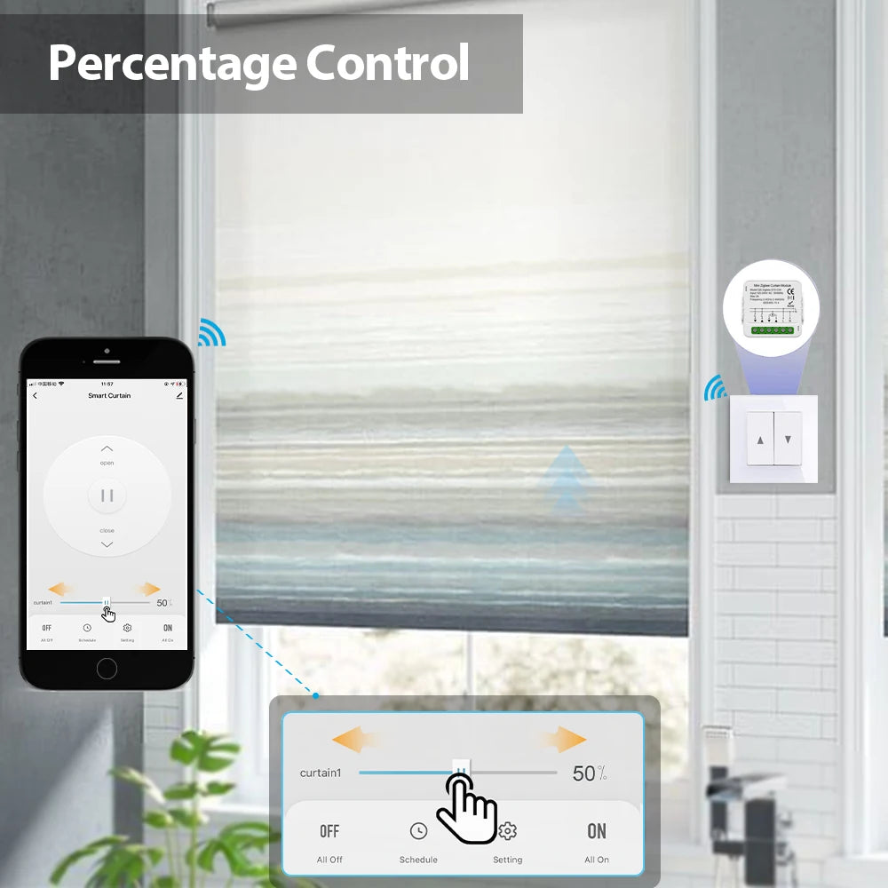 Módulo de cortina inteligente Tuya WiFi ZigBee, persianas enrollables, motor eléctrico, interruptor de cortina inteligente, funciona con Alexa y Google Home