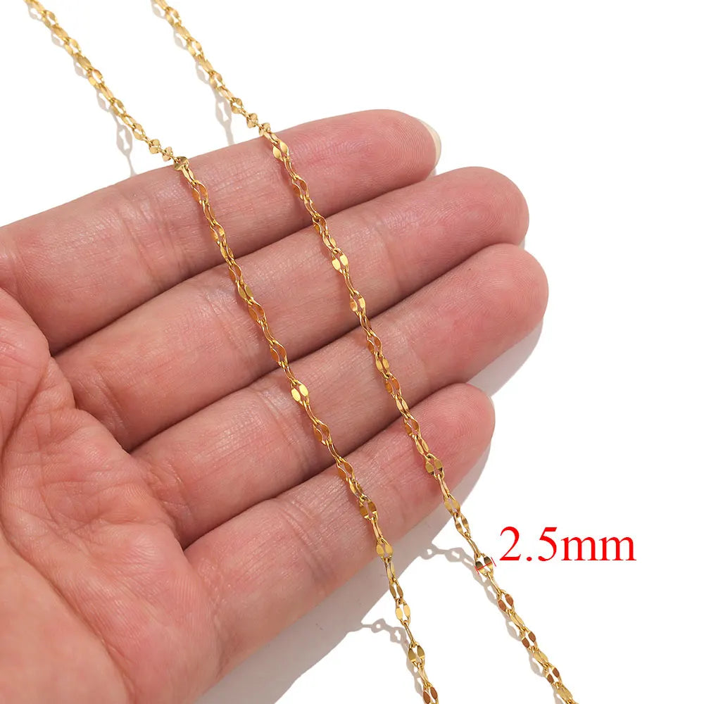 2 Meters Lips Beads Chain for Jewelry Making Gold Findings