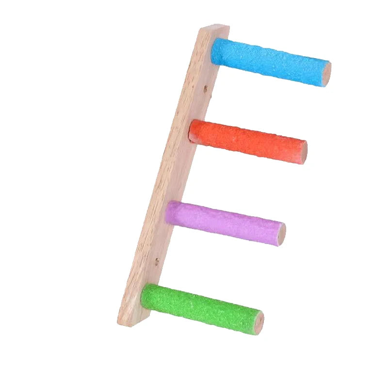 4/6/8 Step Bird Climbing Ladder Parrot Toy Ladder Bird Interaction Fun Climbing Toys Wooden Exercise Rack