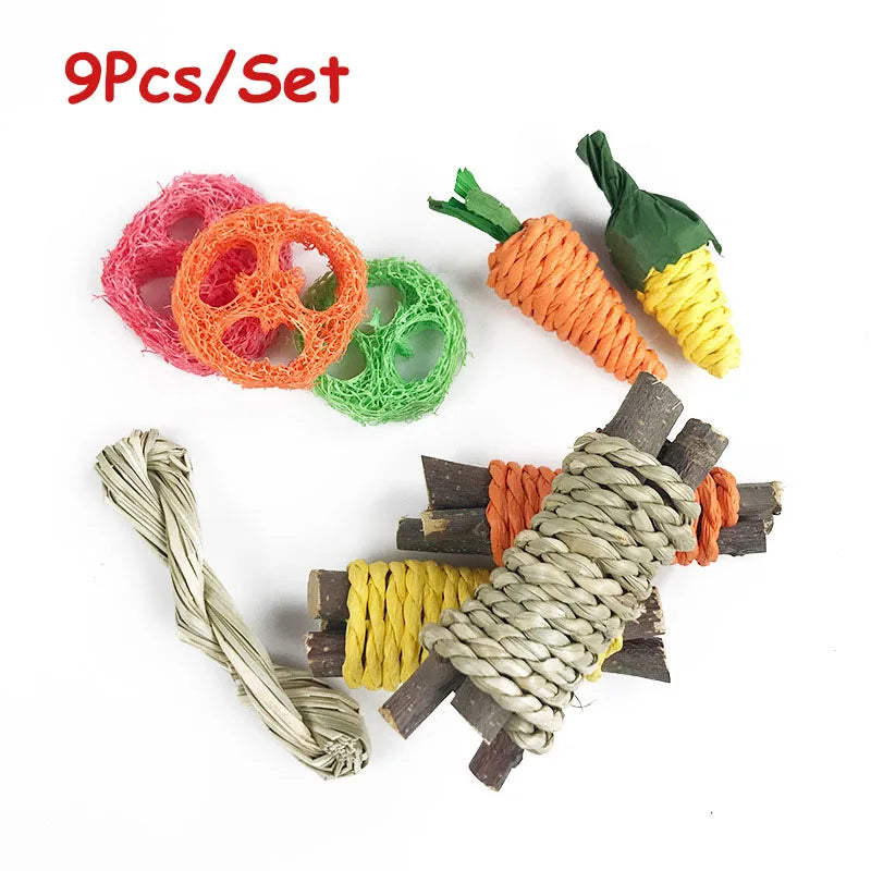 Rabbit Guinea Pig Dragon Cat Chew Toys Tooth Cleaning Toy for Bunny Hamster Tooth Grinding Set Pet Tooth Grinding Snacks