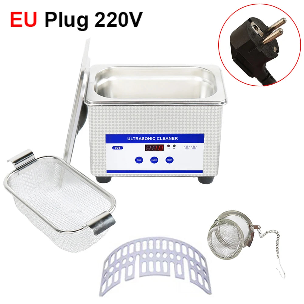 Ultrasonic Jewelry and Glasses Cleaner 40KHZ High Frequency Washing Bath with Powerful 35W Transducer for Deep Cleaning