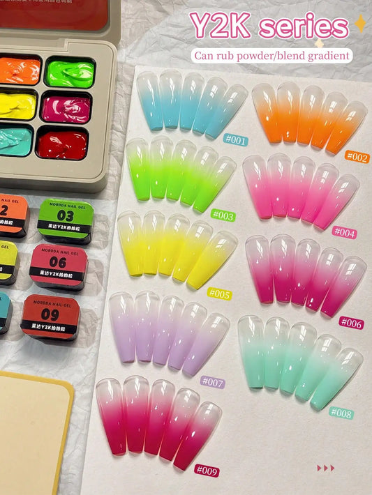 9 Colors Y2K Series Soak Off UV Gel Nail Polish Long Lasting Patting Gel for Nail Salons and DIY Manicures