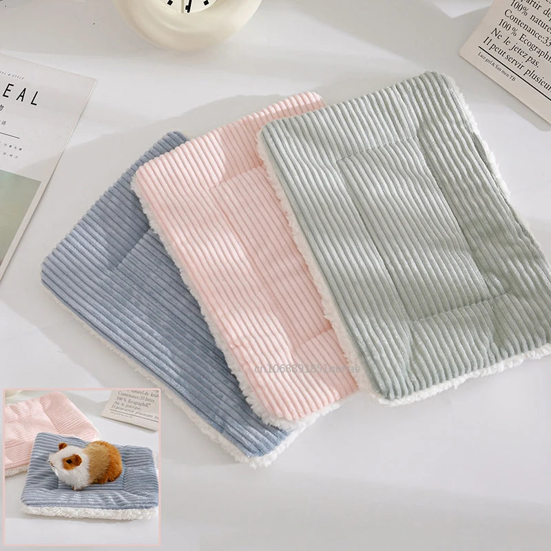 Hamster Bed House Winter Warm Squirrel Hedgehog Rabbit Chinchilla Bed Mat House Nest Hamster Accessories Small Pet Bed Mat