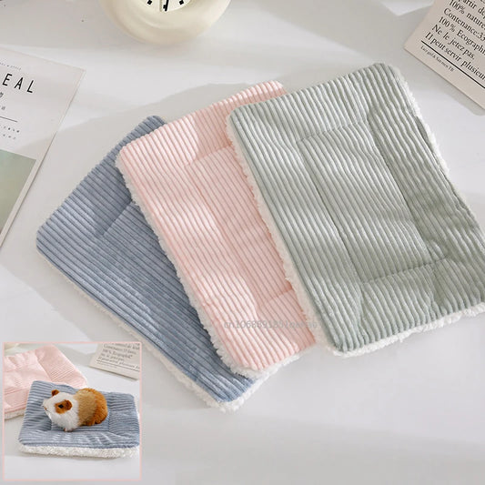 Hamster Bed House Winter Warm Squirrel Hedgehog Rabbit Chinchilla Bed Mat House Nest Hamster Accessories Small Pet Bed Mat