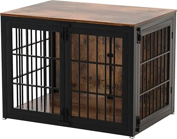 Heavy Duty Dog Crate Furniture, 41 Inch Wooden Dog Cage Kennel for Medium and Large Dogs, Decorative Pet House Furniture Indoor