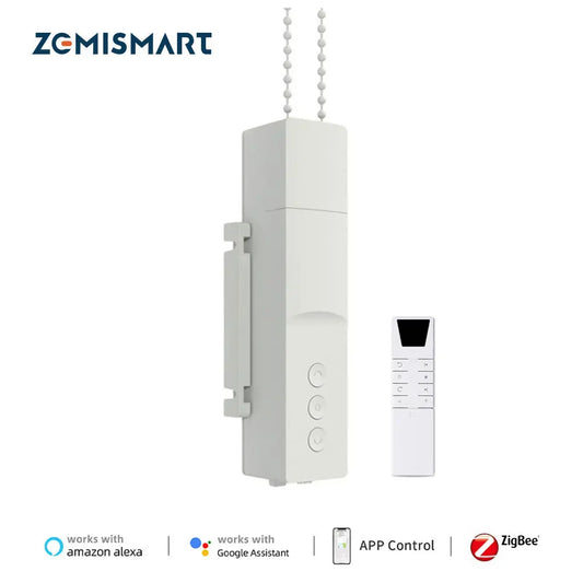 Controlador de persianas enrollables inteligentes Zemismart Tuya Zigbee, motor de persianas eléctricas, funciona con batería, Alexa, Google Home, Yandex, control por voz