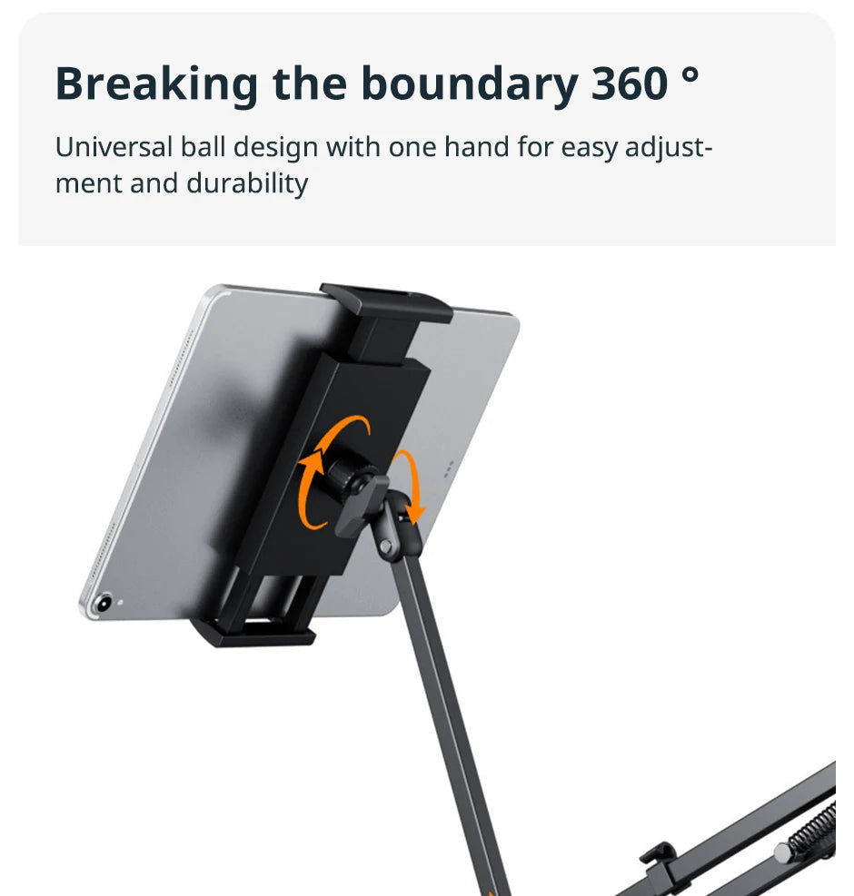 Soporte para tableta con rotación de 360°, soporte para teléfono de escritorio con brazo de aluminio para iPad Pro Air Mini 4~11 Xiaomi Lenovo Samsung Tab Holde