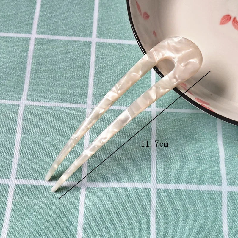 Fashion Acetate Hair Sticks for Women Shell Hair Clip Hair Pins U Shape Girls Hairpins Hair Bun Maker Wedding Hair Accessories