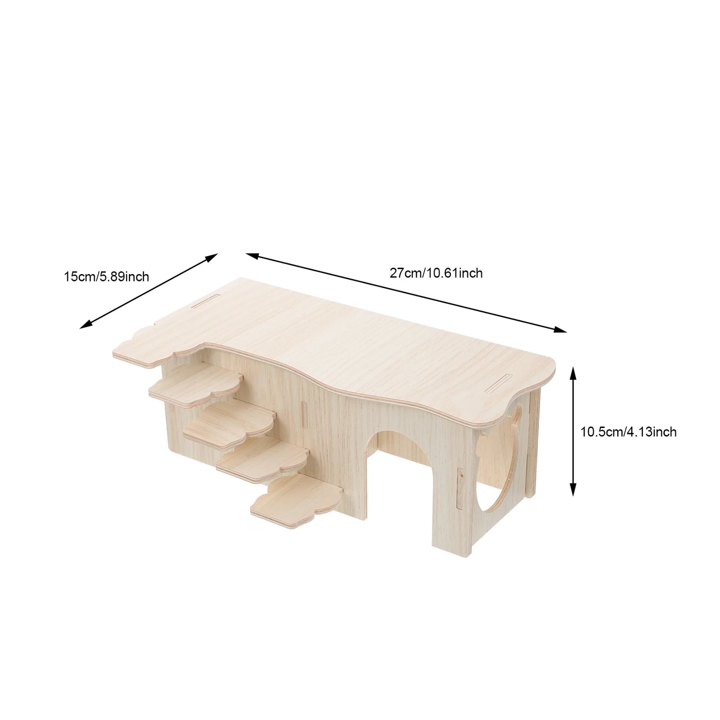 Creative Wooden Small Hamster Sleeping Nest Hamster Evade House Assembly Multi-chamber Multifunctional Hamster Hideout Toy