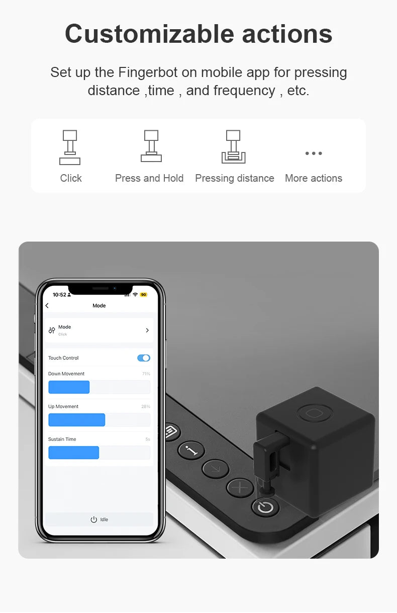 Tuya Zigbee Smart Fingerbot Switch Bot Remoter Garage Curtains Button Robot Pusher Work With Alexa Google Home Voice Assitant