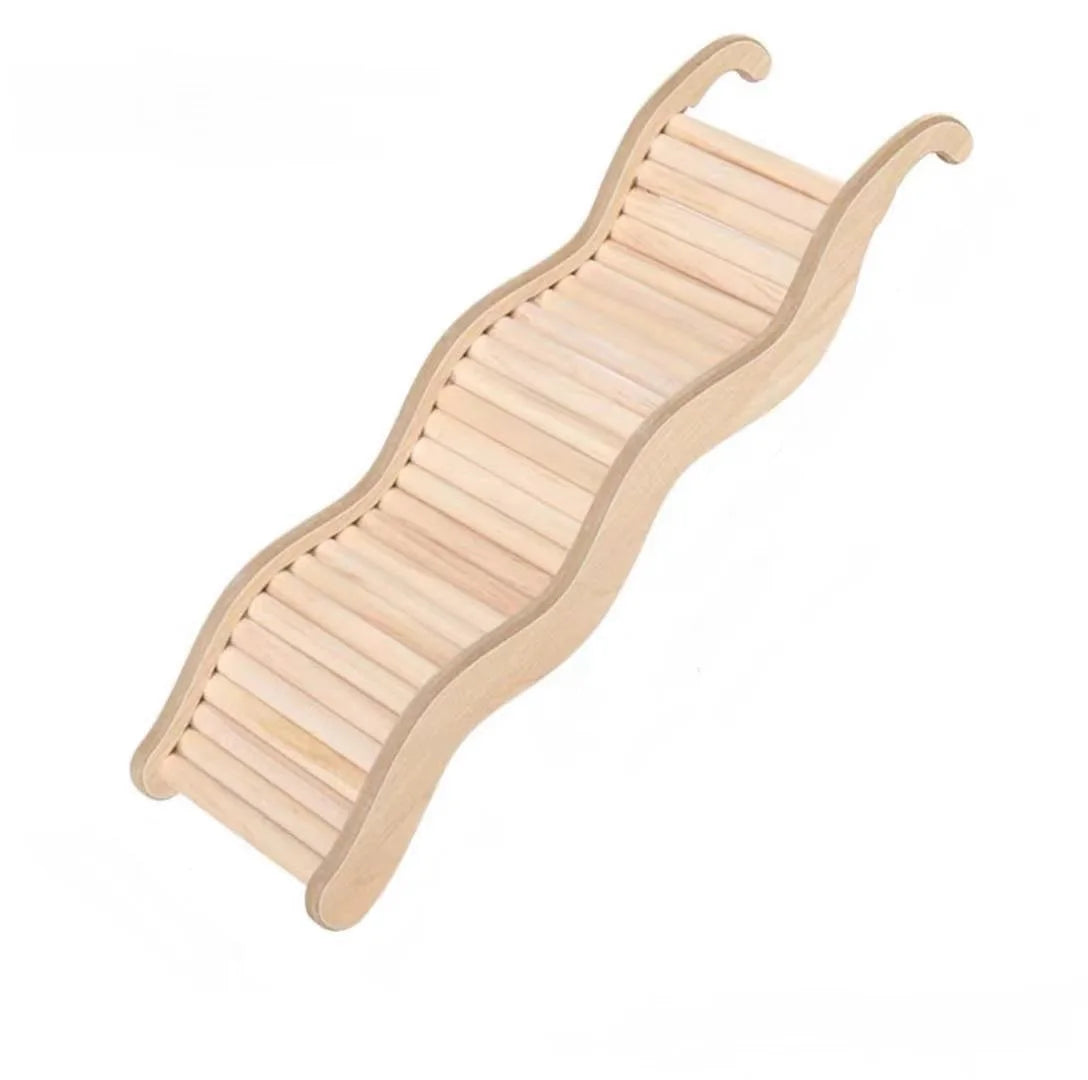 1PC Small pet supplies, cages, decorative accessories, wooden wavy stairs, hamster toys, curved chutes, small animals
