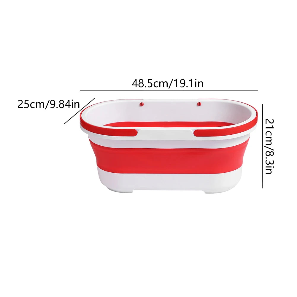 Foldable Mop Bucket Portable Wash Basin Large Capacity Dishpan for Kitchen and Bathroom Cleaning Space Saving Design