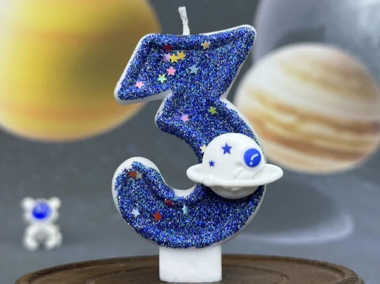 DIY Digital Birthday Wax Planet Universe Cake Candles