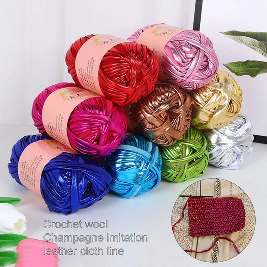 Imitation Leather Crochet Yarn Ball for DIY Hand Knitting