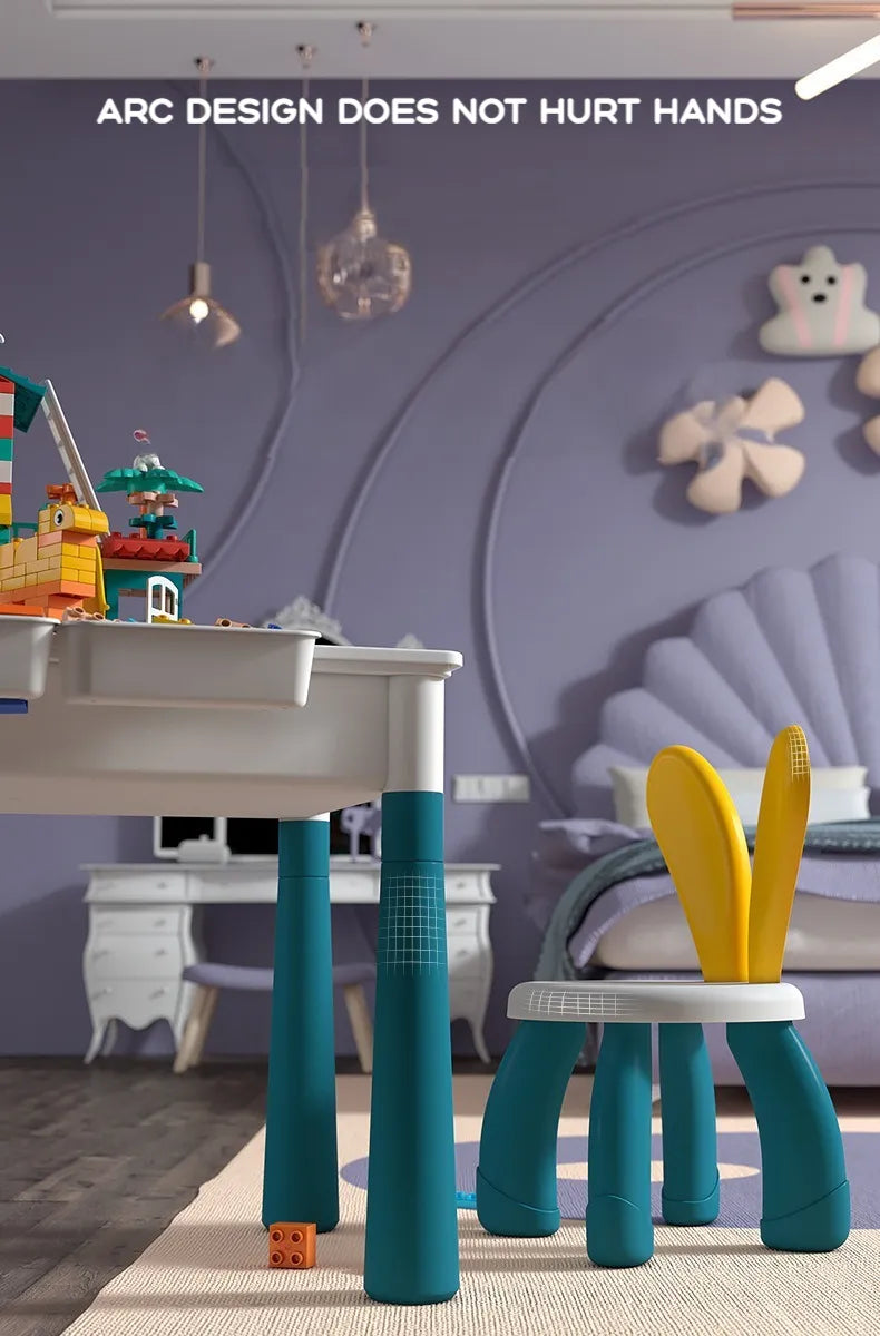 ToylinX Kids Building Blocks Activity Table and Chairs Set Creative Play Desk for Toddlers and Children