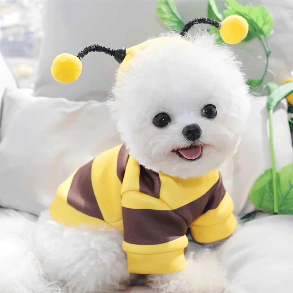 Bee Pet Puppy Coat Apparel Outfit Dog Halloween Hoodies Winter Cat Cosplay Costume Holiday Outfit for Small Medium Dogs & Cats