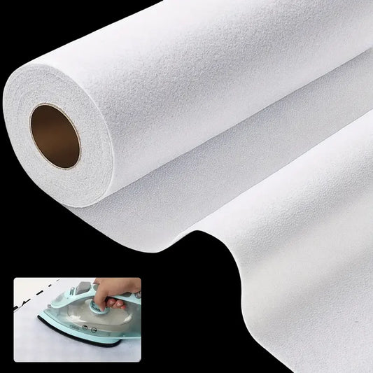 Iron On Fusible Fleece Interfacing Roll 12 Inch by 5 Yard Non Woven Batting for Sewing Crafting and Quilting