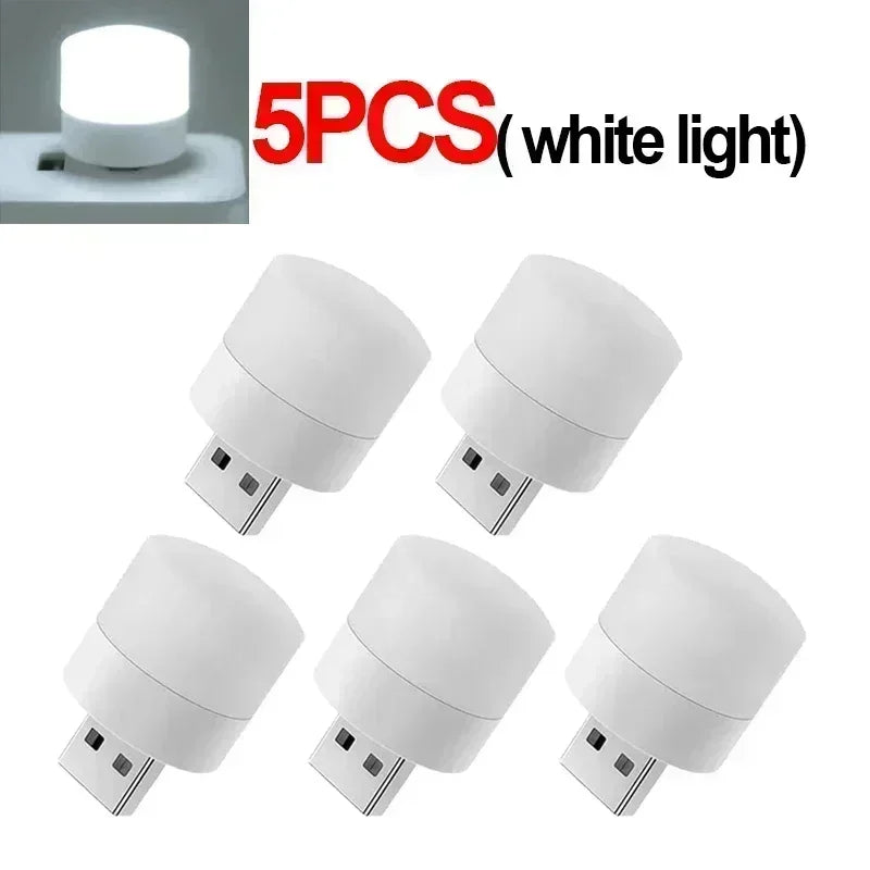 1-20Pcs Mini USB Night Light Warm White Eye Protection LED Lamp