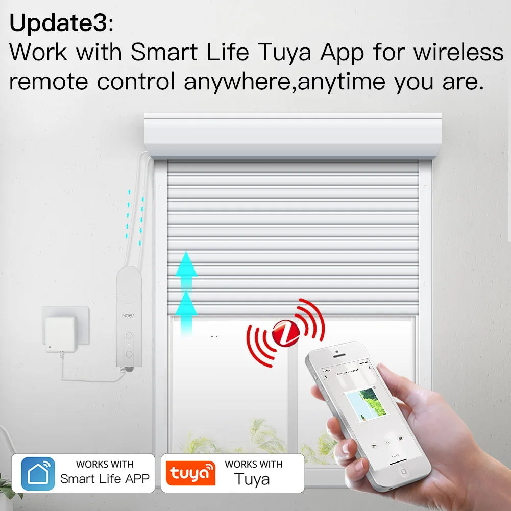 Motor de accionamiento para persianas enrollables motorizadas ZigBee Smart DIY con aplicación Tuya Smart Life, Alexa y Google Home, control por voz