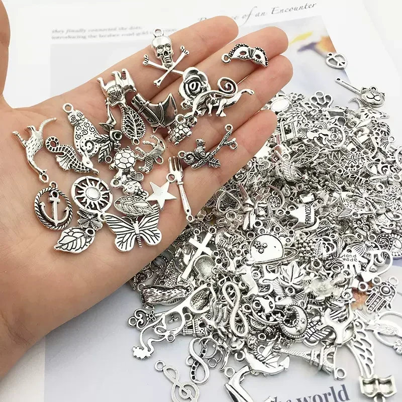 30/100pcs DIY Mixed Cartoon Animal Tree Enamel Charms Beads for Jewelry Making
