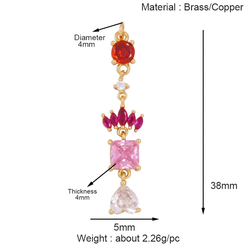 Cowboy Hat Boots Charm Pendant Zirconia 18K Gold Necklace