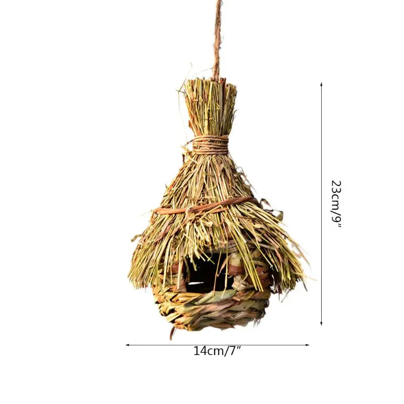 17 Style Birds Nest Bird Cage Natural Grass Egg Cage Bird House Outdoor Decorative Weaved Hanging Parrot Nest Houses Pet Bedroom