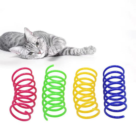 Cat color plastic spring cat toy color spring jumping cat toy toy scratch-resistant and bite cat pet supplies