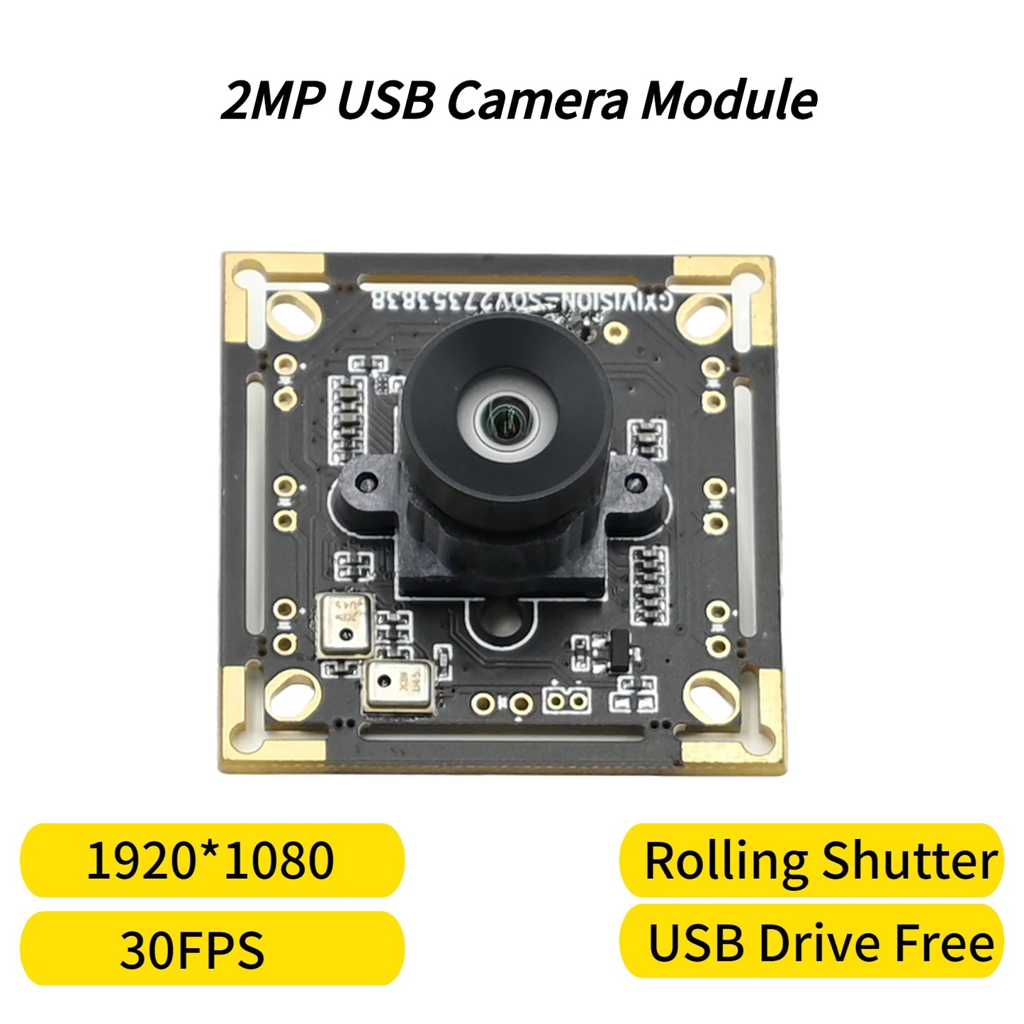 720p USB Camera Module 1MP Webcam 30fps 1280x720 Resolution Plug and Play UVC Compatible for Raspberry Pi Android Linux Windows