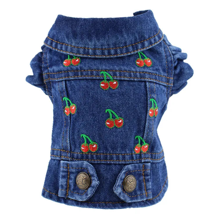 XS-2XL Denim Dog Clothes Cowboy Pet Dog Coat Puppy Clothing For Small Dogs Jeans Jacket Dog Vest Coat Puppy Outfits Cat Clothes