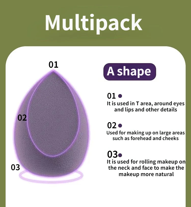 4pc/8pc Soft Makeup Sponge Set for Dry Wet Dual Use Beauty Tool
