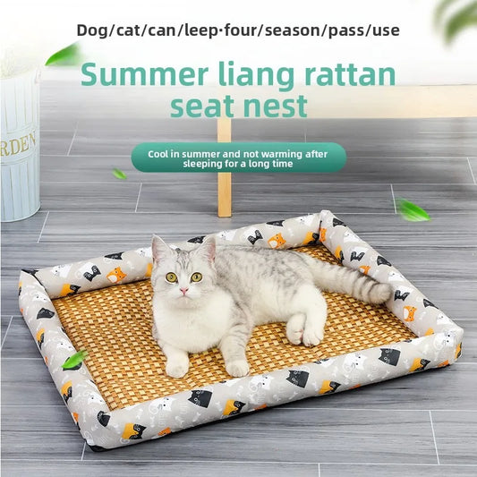 Summer Mat Kennel Cat Nest Summer Dog Kennel Pet Supplies Teddy Small Dog Bed Mat Universal All Seasons