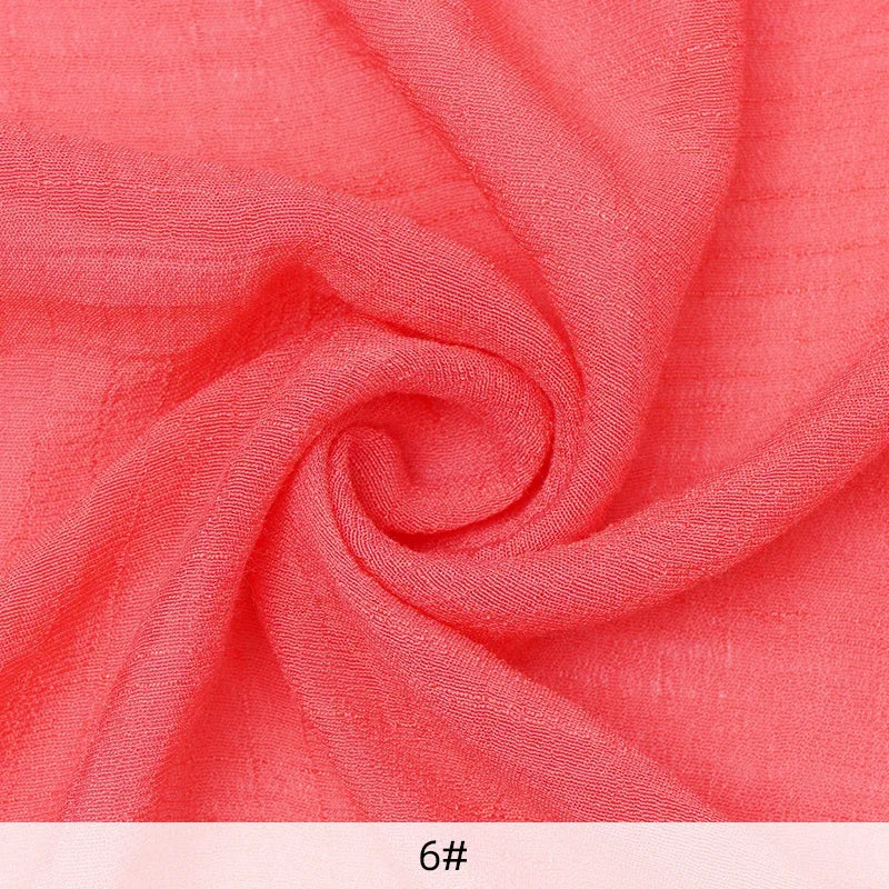 Solid Color Imitation Hemp Bamboo Crepe Fabric 5M 2M 1M 0.5M Soft Breathable Vibrant DIY Dress Gauze Curtain Bedding