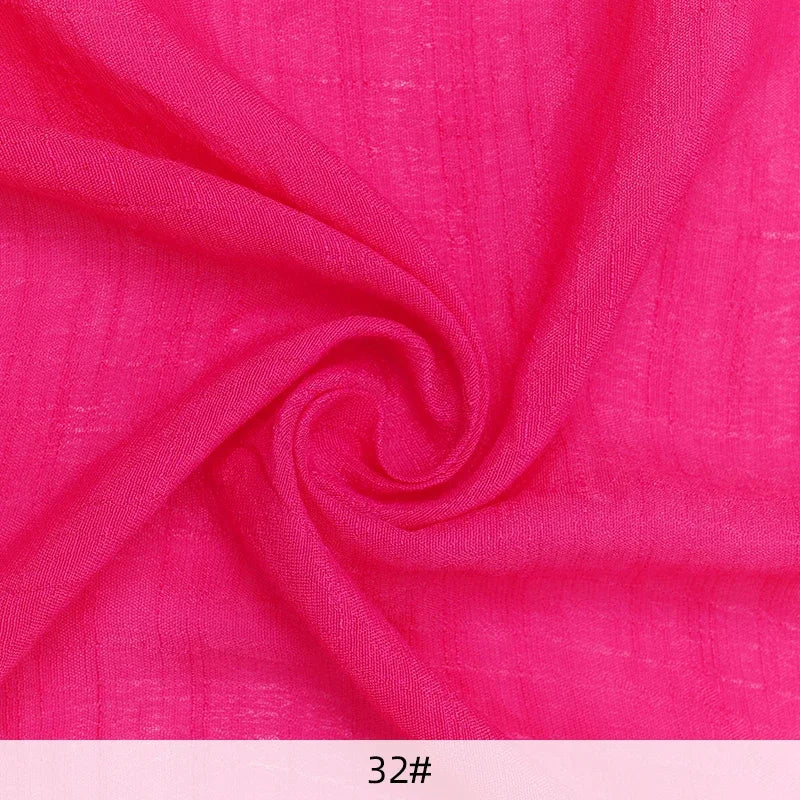 Solid Color Imitation Hemp Bamboo Crepe Fabric 5M 2M 1M 0.5M Soft Breathable Vibrant DIY Dress Gauze Curtain Bedding