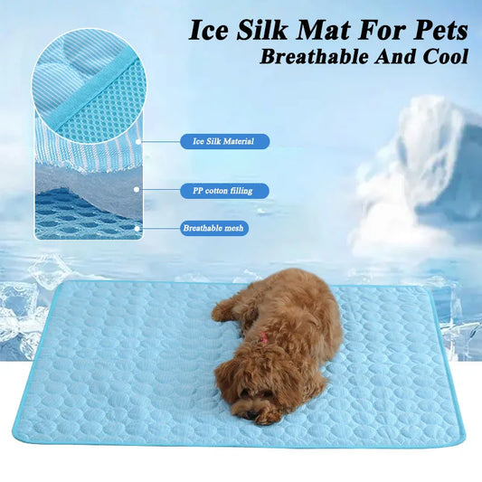 Dog Cooling Mat Summer Pad Breathable Washable Pet Bed