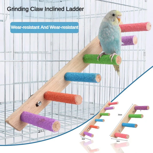 4/6/8 Step Bird Climbing Ladder Pet Interactive Ladder Parrot Grinding Claws and Teeth Climbing Toy Interactive Bird Accessories