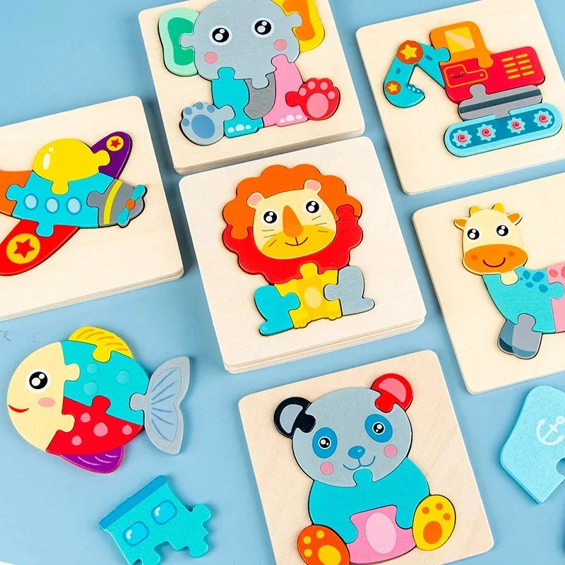 Wooden Puzzle Montessori Colorful Animal Jigsaw Toy for Kids
