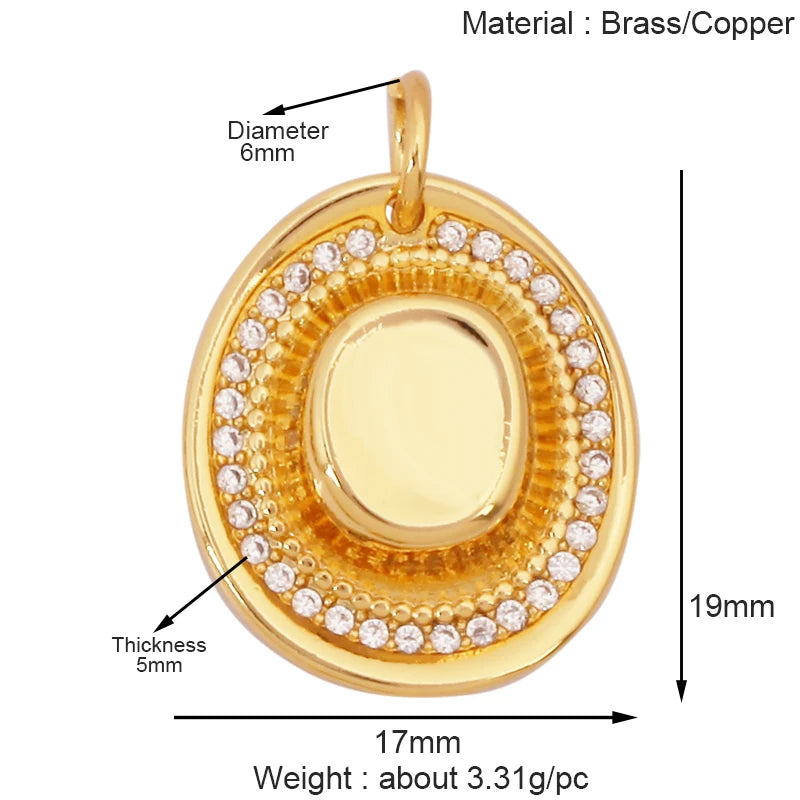 Cowboy Hat Boots Charm Pendant Zirconia 18K Gold Necklace