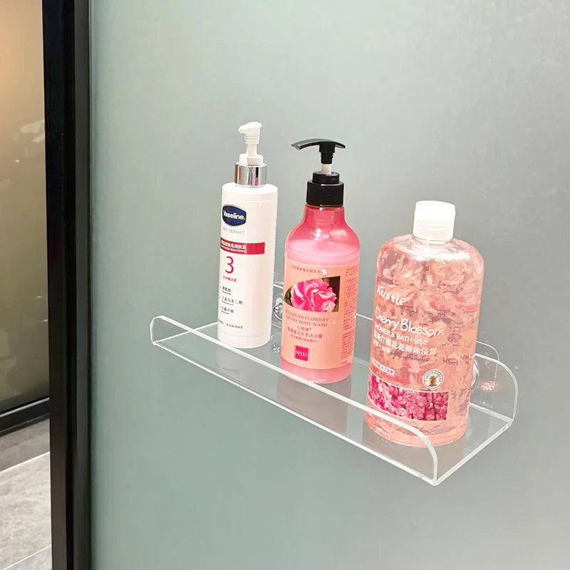 Colour Invisible Acrylic Floating Shelves Wall Mounted Bookshelf Storage Rack for Room and Bathroom