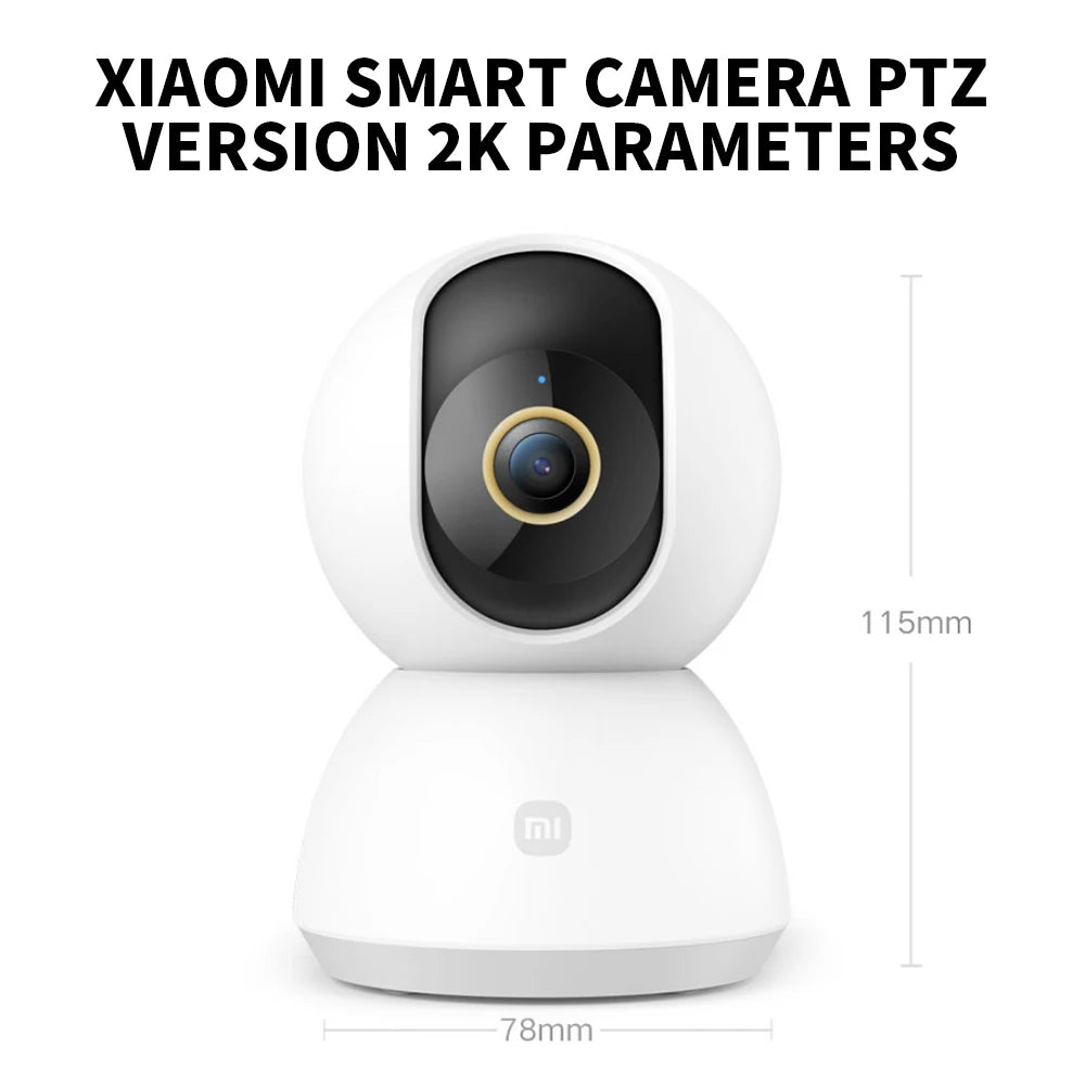 Xiaomi 360 Degree Smart Home Security Camera Mi PTZ 2K Webcam with AI Human Detection and Night Vision 1296P 3 Megapixel