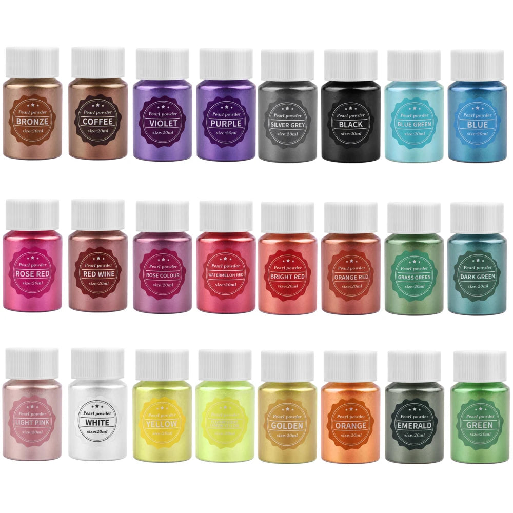 Mica Powder 24 Colors 10g Natural Pearl Pigment for DIY Crafts