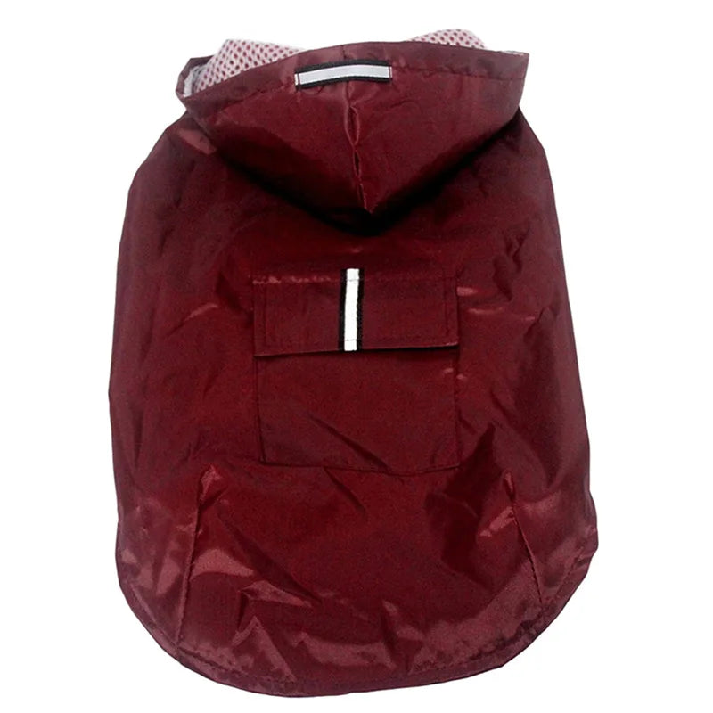Dog Raincoat Waterproof Hoodie Jacket Rain Poncho Pet Rainwear Clothes with Reflective Stripe for All Sizes Big Puppies