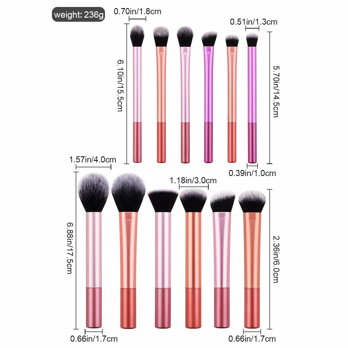 Makeup Brushes, Eye Shadow Brushes, Loose Powder Brushes, Hair Straps, Powder Puffs, Etc. Large Makeup Set for Convenient Travel