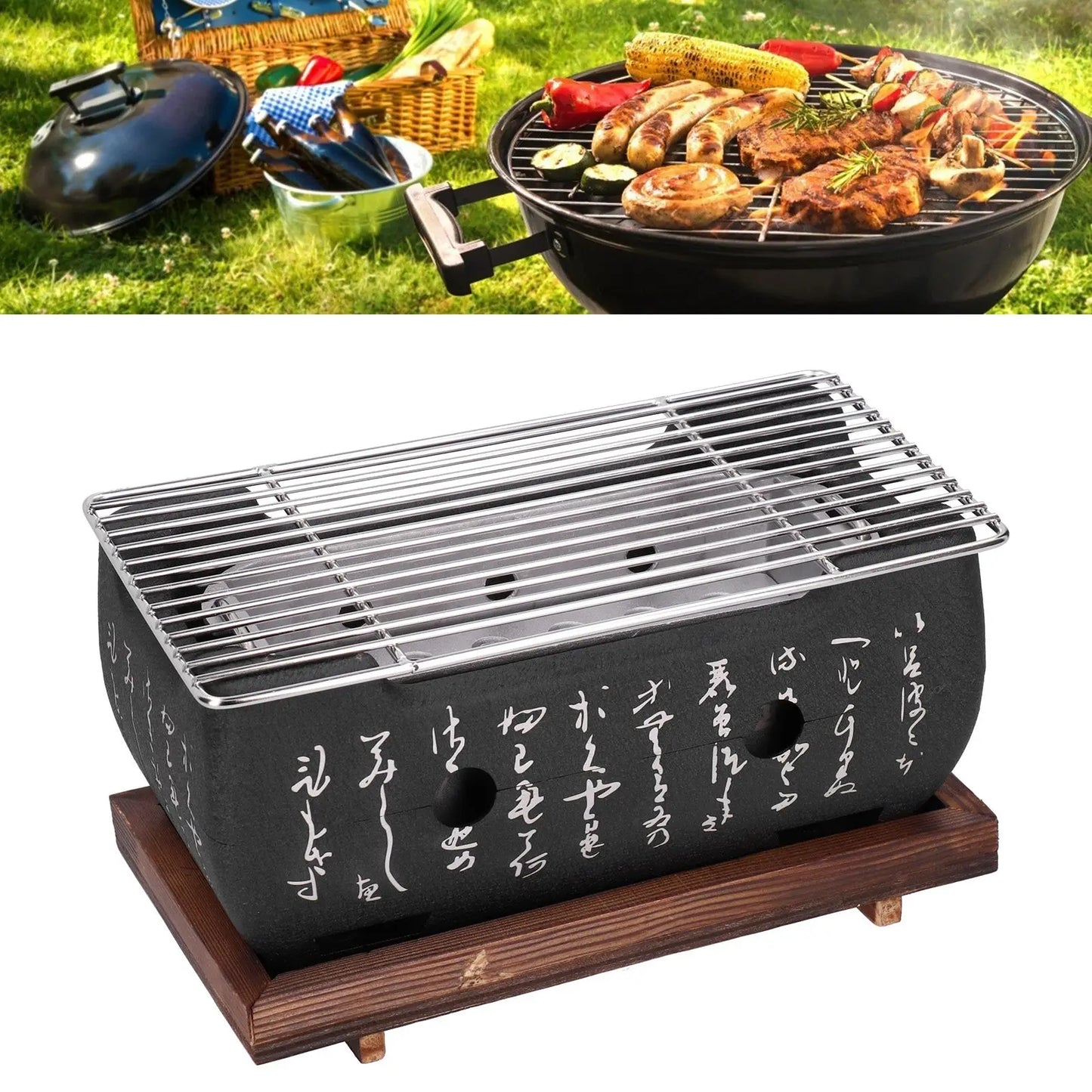 Japanese Mini Barbecue Grill Portable Aluminium Alloy Charcoal Stove for Outdoor and Indoor Cooking