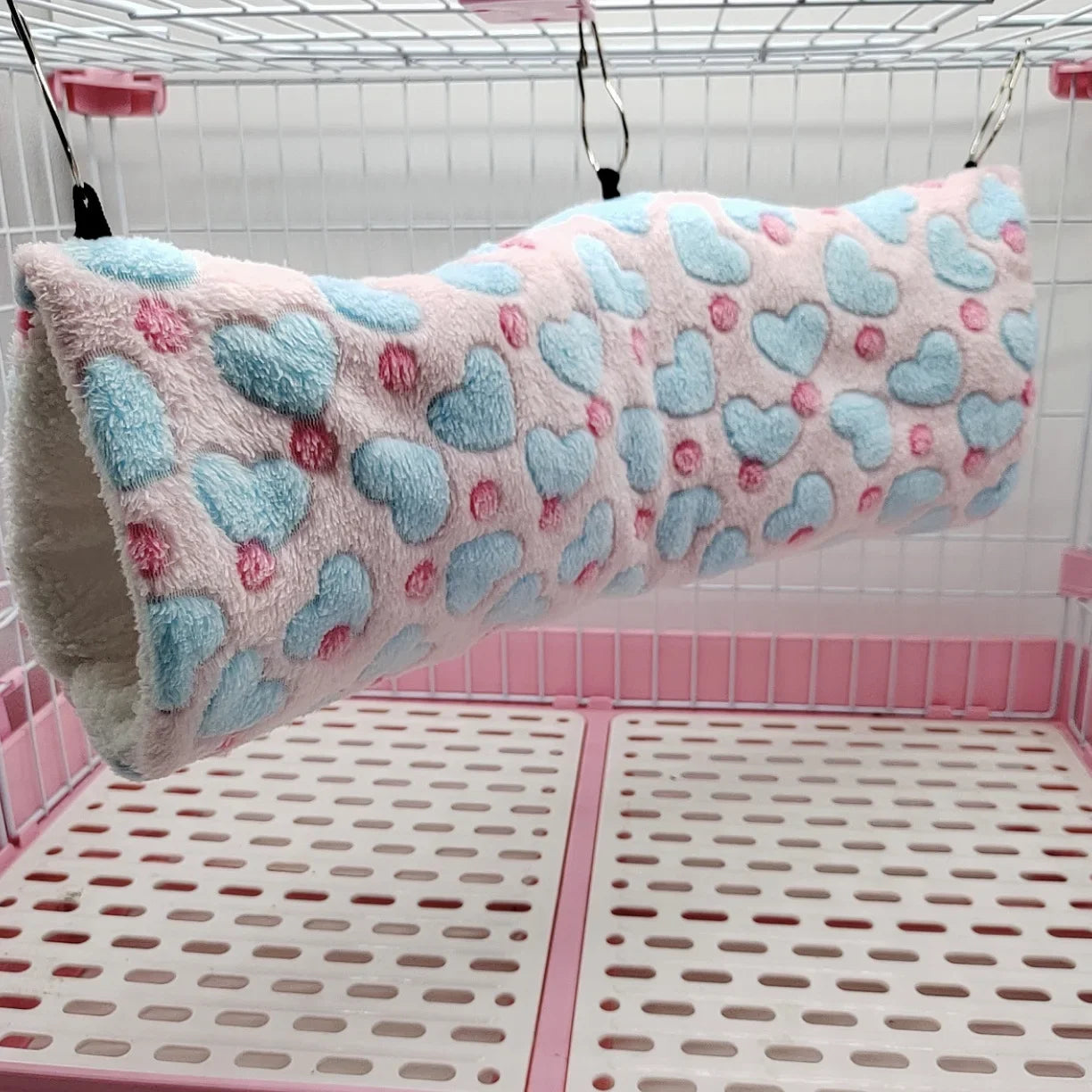 Plush Hamsters Playing Tunnels Heart Soft Cotton Winter Warm Nest for Ferret Guinea Pigs Squirrels Small Pet Toys Accessories