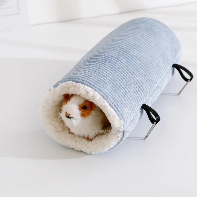 Hamster Tunnel Hammock for Small Animals Warm Squirrel Hedgehog Rabbit Chinchilla Bed Cage Plush House Nest Hamster Accessories