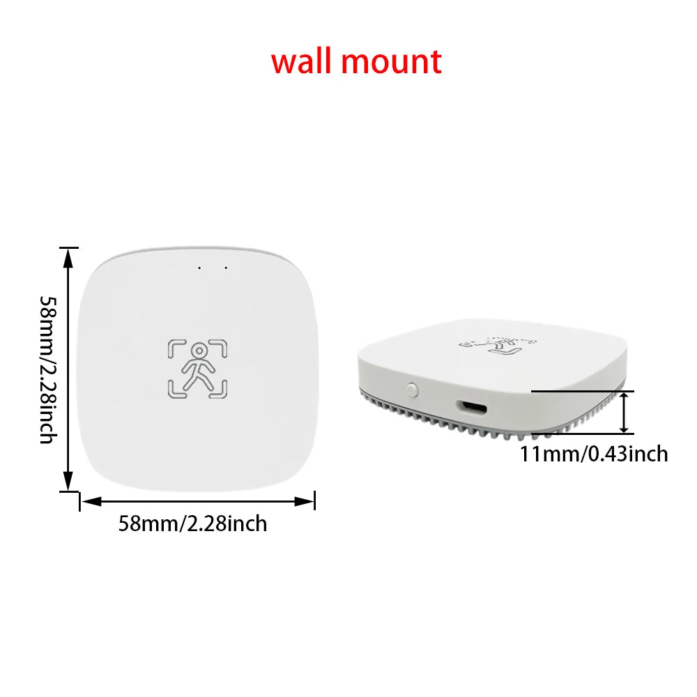 Sensor de movimiento de presencia humana ZigBee Wifi MmWave con detección de luminancia/distancia 5/110/220 V Tuya Smart Life Home Automation