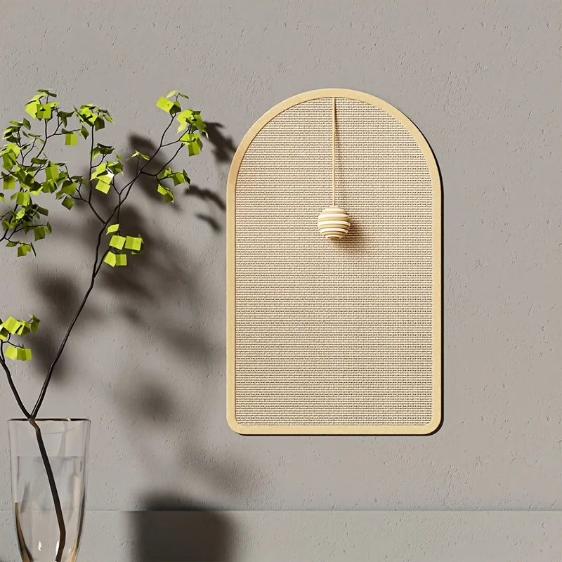 3-in-1 Sisal Cat Station: Washable Scratching Pad + Hanging Ball Toy & Self-Adhesive Wall Panel