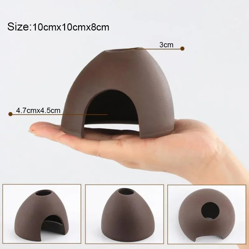 Ceramic Aquarium Decoration Fish Shrimps Shelter House Pottery Scorpion House Canister Simulation Stone Fish Tank Decor Great