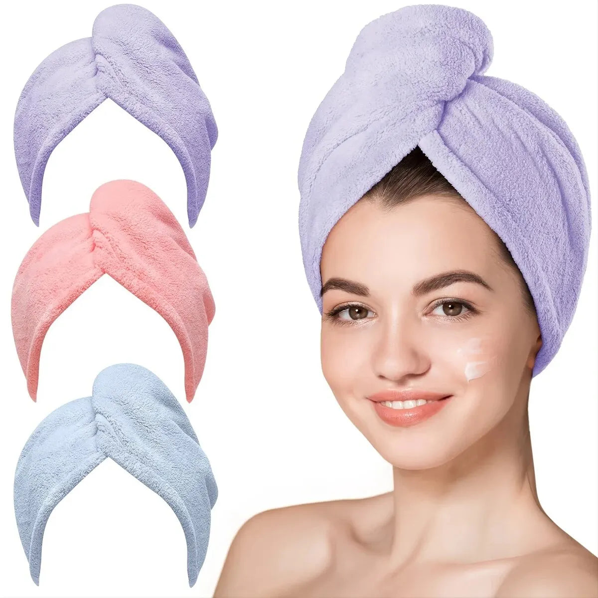 1pc Hair Drying Cap Super Absorbent Microfiber Towel Wrap