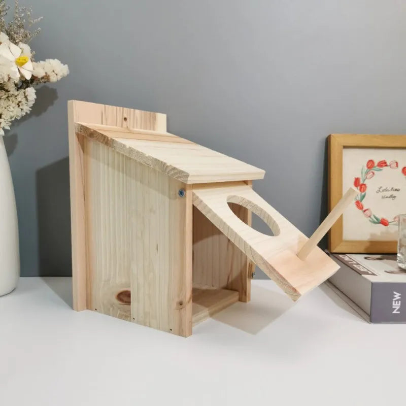 Garden Wooden Hummingbird House Wild Bird For Outdoor Hanging Feeder For Outdoor Garden Yard Decoration Swallow Sparrow Nesting